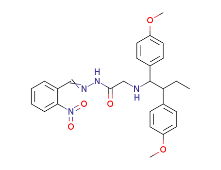 Molecular Structure of 77579-68-1 (2-[1,2-bis(4-methoxyphenyl)butylamino]-N-[(2-nitrophenyl)methylideneam ino]acetamide)