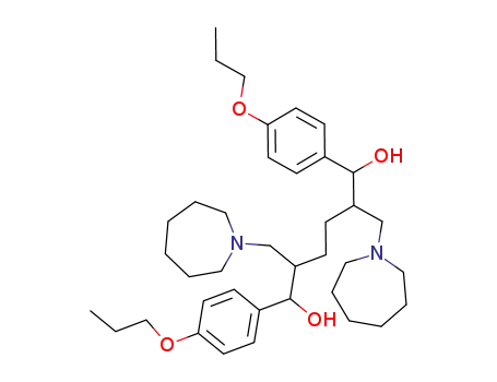 Molecular Structure of 88166-89-6 (1,6-Hexanediol,
2,5-bis[(hexahydro-1H-azepin-1-yl)methyl]-1,6-bis(4-propoxyphenyl)-)