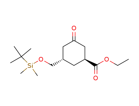 (+/-)-(1S*,3S*)-ethyl-3-(tert.-butyldimethylsilyloxy)methyl-5-oxocyclohexylcarboxylate