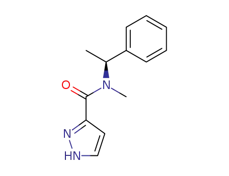 Molecular Structure of 138785-59-8 (1H-Pyrazole-3-carboxamide, N-methyl-N-(1-phenylethyl)-, (S)-)