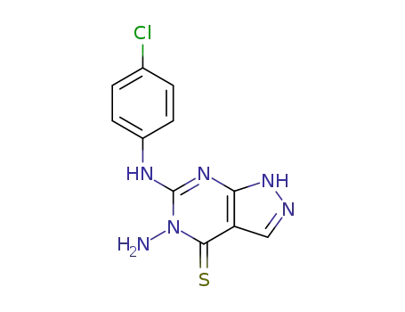 1,5-Dihydro-5-amino-6-((4-chlorophenyl)amino)-4H-pyrazolo(3,4-d)pyrimidine-4-thione
