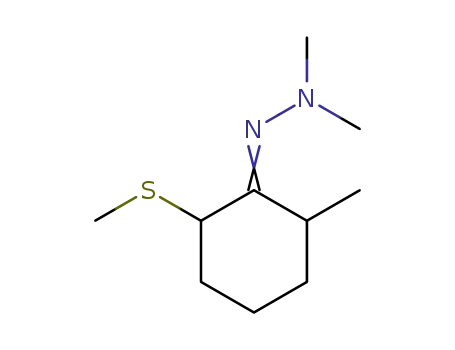 Cyclohexanone, 2-methyl-6-(methylthio)-, dimethylhydrazone