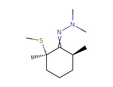 Cyclohexanone, 2,6-dimethyl-2-(methylthio)-, dimethylhydrazone, cis-