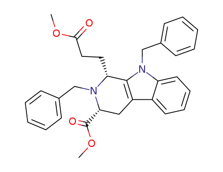 (+)-cis-methyl 2,9-dibenzyl-3-methoxycarbonyl-1,2,3,4-tetrahydro-9H-pyrido<3,4-b>indole-1-propionate