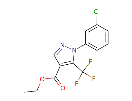 Molecular Structure of 112055-35-3 (ETHYL 1-(3-CHLOROPHENYL)-5-(TRIFLUOROMETHYL)-1H-PYRAZOLE-4-CARBOXYLATE)