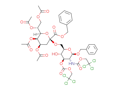 benzyl 6-O-(benzyl 4,5,7,8-tetra-O-acetyl-3-deoxy-β-D-manno-2-octulopyranosylonate)-2-deoxy-2-(2,2,2-trichloroethoxycarbonyl)amino-3-O-(2,2,2-trichloroethoxycarbonyl)-β-D-glucopyranoside