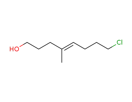Molecular Structure of 87305-81-5 (4-Octen-1-ol, 8-chloro-4-methyl-, (E)-)