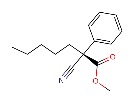 Molecular Structure of 112769-13-8 (Benzeneacetic acid, a-cyano-a-pentyl-, methyl ester, (S)-)