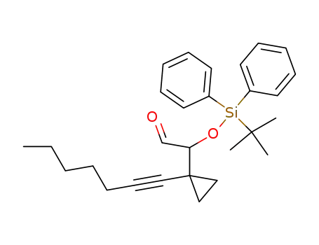 Cyclopropaneacetaldehyde,
a-[[(1,1-dimethylethyl)diphenylsilyl]oxy]-1-(1-heptynyl)-
