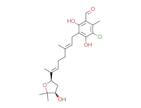 3-chloro-4,6-dihydroxy-5-{(2E,6E)-7-[(2S,4S)-4-hydroxy-5,5-dimethyltetrahydrofuran-2-yl]-3-methylocta-2,6-dien-1-yl}-2-methylbenzaldehyde
