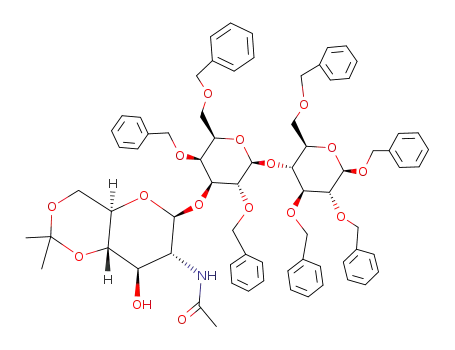 benzyl O-(2-acetamido-2-deoxy-4,6-O-isopropylidene-β-D-glucopyransoyl)-(1->3)-O-(2,4,6-tri-O-benzyl-β-D-galactopyranosyl)-(1->4)-2,3,6-tri-O-benzyl-β-D-galactopyranoside