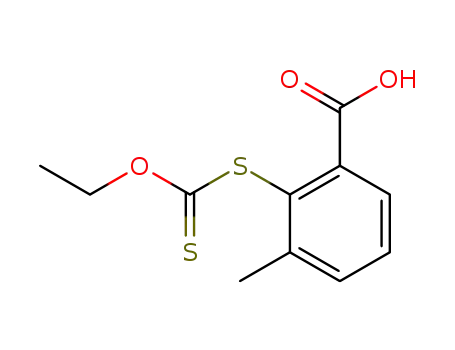 Molecular Structure of 80447-63-8 (2-<(ethoxythioxomethyl)thio>-3-methylbenzoic acid)