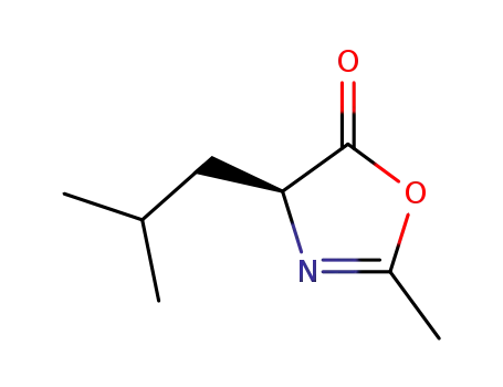 Molecular Structure of 13649-95-1 ((S)-4-isobutyl-2-methyloxazol-5(4H)-one)