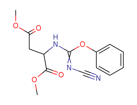 Molecular Structure of 111971-01-8 (L-Aspartic acid, N-[(cyanoamino)phenoxymethylene]-, dimethyl ester)