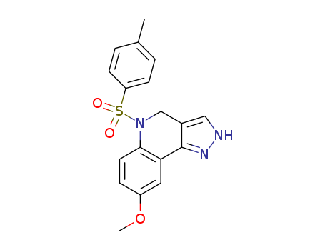 Molecular Structure of 103688-02-4 (2H-Pyrazolo[4,3-c]quinoline,4,5-dihydro-8-methoxy-5-[(4-methylphenyl)sulfonyl]-)
