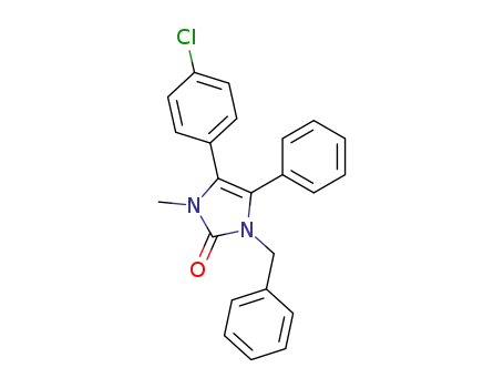 Molecular Structure of 88226-03-3 (2H-Imidazol-2-one,
4-(4-chlorophenyl)-1,3-dihydro-3-methyl-5-phenyl-1-(phenylmethyl)-)