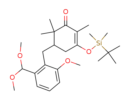 3-(tert-Butyl-dimethyl-silanyloxy)-5-(2-dimethoxymethyl-6-methoxy-benzyl)-2,6,6-trimethyl-cyclohex-2-enone