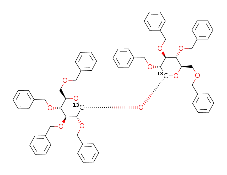 Molecular Structure of 89139-98-0 (2,3,4,6,2',3',4',6'-octa-O-benzyl-(1,1'-13C)-α,β-trehalose)
