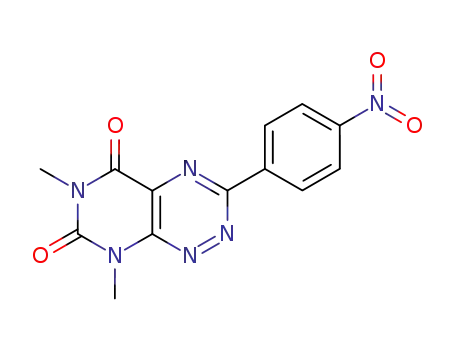 Molecular Structure of 25775-01-3 (6,8-dimethyl-3-(4-nitrophenyl)pyrimido[5,4-e][1,2,4]triazine-5,7(6H,8H)-dione)