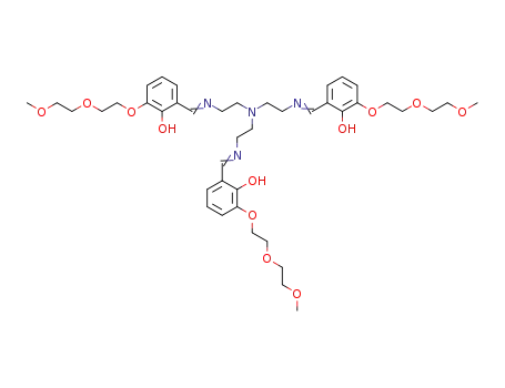 N(CH<sub>2</sub>CH<sub>2</sub>NCHC<sub>6</sub>H<sub>3</sub>(OH)OCH<sub>2</sub>CH<sub>2</sub>OCH<sub>2</sub>CH<sub>2</sub>OCH<sub>3</sub>)3