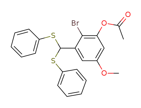 α,α-bis(phenylthio)-2-bromo-3-hydroxy-5-methoxytoluene