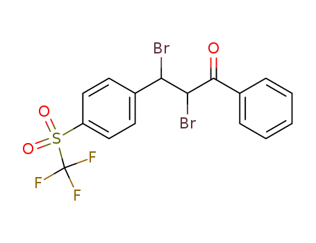 1-phenyl-3-(4-trifluoromethylsulfonylphenyl)-2,3-dibromo-1-propanone