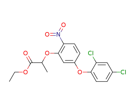 Molecular Structure of 62122-44-5 (Propanoic acid, 2-[5-(2,4-dichlorophenoxy)-2-nitrophenoxy]-, ethyl ester)
