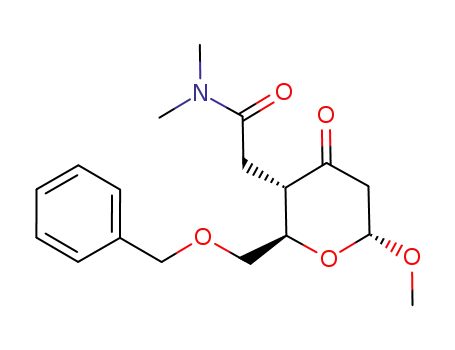 2-((2R,3S,6R)-2-Benzyloxymethyl-6-methoxy-4-oxo-tetrahydro-pyran-3-yl)-N,N-dimethyl-acetamide