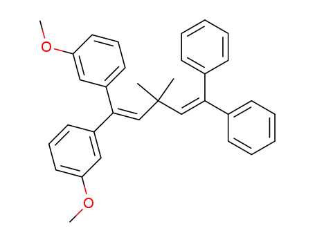 Molecular Structure of 67437-03-0 (1,1'-(3,3-Dimethyl-5,5-diphenyl-1,4-pentadiene-1,1-diyl)bis(3-methoxybenzene))