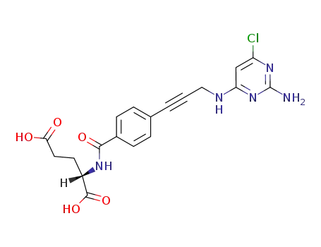L-Glutamic acid,
N-[4-[3-[(2-amino-6-chloro-4-pyrimidinyl)amino]-1-propynyl]benzoyl]-