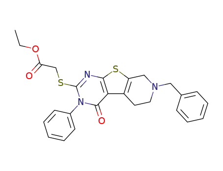 (7-Benzyl-4-oxo-3-phenyl-3,4,5,6,7,8-hexahydro-pyrido[4',3':4,5]thieno[2,3-d]pyrimidin-2-ylsulfanyl)-acetic acid ethyl ester