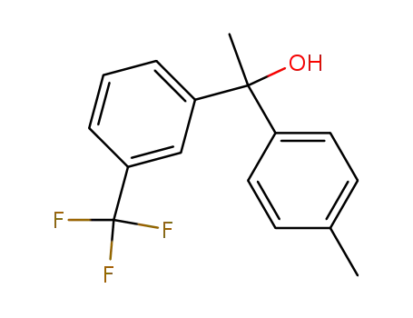 Molecular Structure of 86767-27-3 (Benzenemethanol, a-methyl-a-(4-methylphenyl)-3-(trifluoromethyl)-)