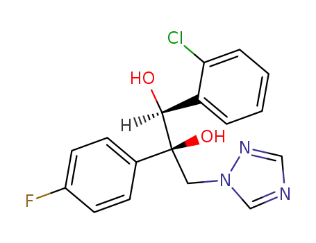 Molecular Structure of 107659-54-1 ((1S,2R)-1-(2-chlorophenyl)-2-(4-fluorophenyl)-3-(1H-1,2,4-triazol-1-yl)propane-1,2-diol)