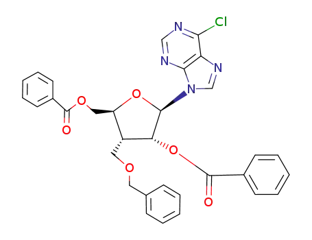 9-<3'-deoxy-3'-<(benzyloxy)methyl>-2,5-di-O-benzoyl-β-D-ribofuranosyl>-6-chloropurine
