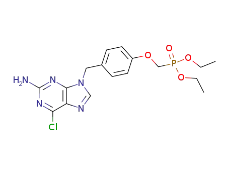 Phosphonic acid,
[[4-[(2-amino-6-chloro-9H-purin-9-yl)methyl]phenoxy]methyl]-, diethyl
ester