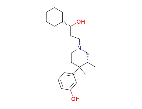 Molecular Structure of 120938-72-9 (1-Piperidinepropanol, alpha-cyclohexyl-4-(3-hydroxyphenyl)-3,4-dimethy l-)
