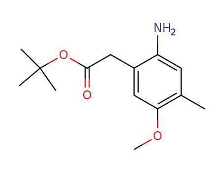 Molecular Structure of 98911-43-4 (2-(2-Amino-5-methoxy-4-methylphenyl)essigsaeure-tert-butylester)