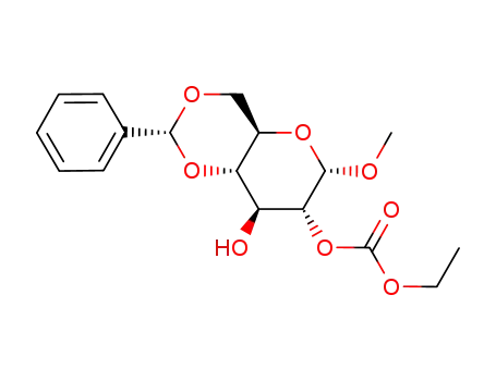Molecular Structure of 18423-92-2 (methyl 4,6-O-benzylidene-2-O-(ethoxycarbonyl)hexopyranoside)
