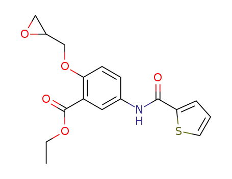 Benzoic acid, 2-(oxiranylmethoxy)-5-[(2-thienylcarbonyl)amino]-, ethyl
ester