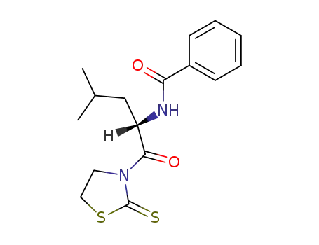 Molecular Structure of 95930-22-6 (Benzamide, N-[3-methyl-1-[(2-thioxo-3-thiazolidinyl)carbonyl]butyl]-, (S)-)