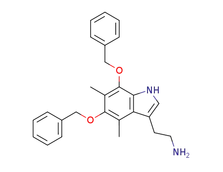 Molecular Structure of 99053-86-8 (2-(5,7-Bis-benzyloxy-4,6-dimethyl-1H-indol-3-yl)-ethylamine)