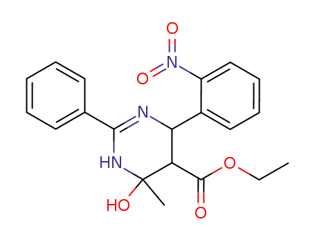 6-Hydroxy-6-methyl-4-(2-nitro-phenyl)-2-phenyl-1,4,5,6-tetrahydro-pyrimidine-5-carboxylic acid ethyl ester