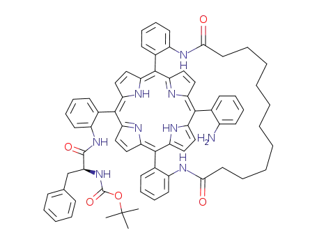 α-5,15-<o,o'-(dodecanediamido)diphenyl>:β-10-<o-(t-butoxycarbonyl-L-phenylalaninammido)phenyl>-β-20-(o-aminophenyl)-porphyrin