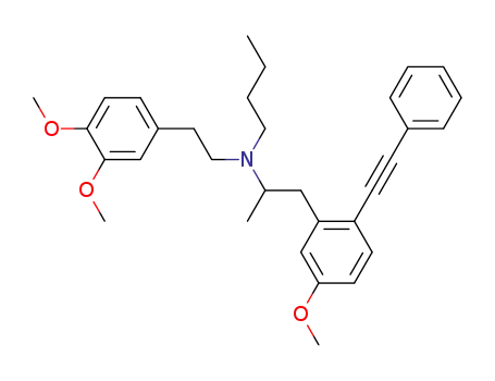 Benzeneethanamine,
N-butyl-N-[2-(3,4-dimethoxyphenyl)ethyl]-5-methoxy-a-methyl-2-(phenyl
ethynyl)-