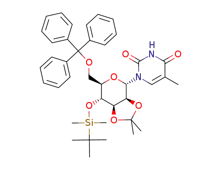 1-(4-O-tert-Butyldimethylsilyl-2,3-O-isopropylidene-6-O-trityl-α-<*>-mannopyranosyl)thymine