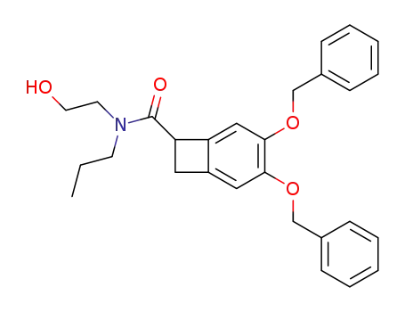 Molecular Structure of 84003-84-9 (3,4-bis(benzyloxy)-N-(2-hydroxyethyl)-N-propylbicyclo<4.2.0>octa-1,3,5-triene-7-carboxamide)