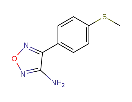 Molecular Structure of 89992-06-3 (1,2,5-Oxadiazol-3-amine, 4-[4-(methylthio)phenyl]-)