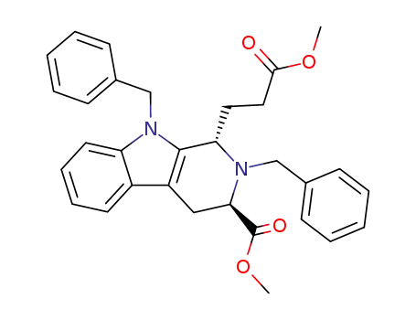 2,9-Dibenzyl-1-(2-methoxycarbonyl-ethyl)-2,3,4,9-tetrahydro-1H-β-carboline-3-carboxylic acid methyl ester