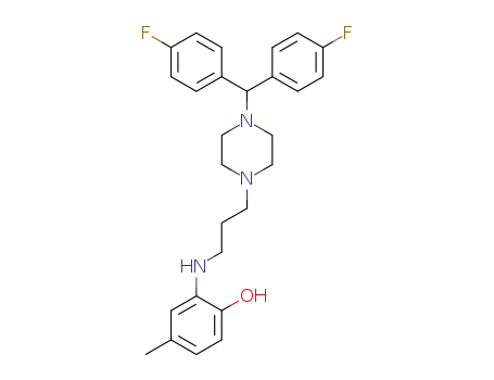 Molecular Structure of 145600-69-7 (Phenol,2-[[3-[4-[bis(4-fluorophenyl)methyl]-1-piperazinyl]propyl]amino]-4-methyl-)