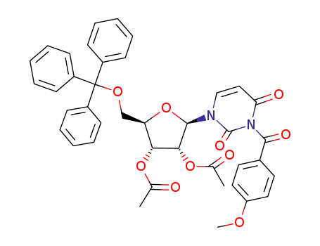 Acetic acid (2R,3R,4R,5R)-4-acetoxy-5-[3-(4-methoxy-benzoyl)-2,4-dioxo-3,4-dihydro-2H-pyrimidin-1-yl]-2-trityloxymethyl-tetrahydro-furan-3-yl ester